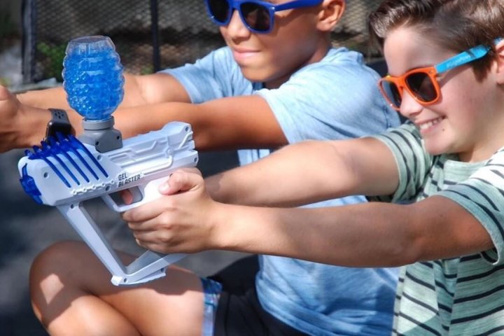 Kids playing Gel Blasters