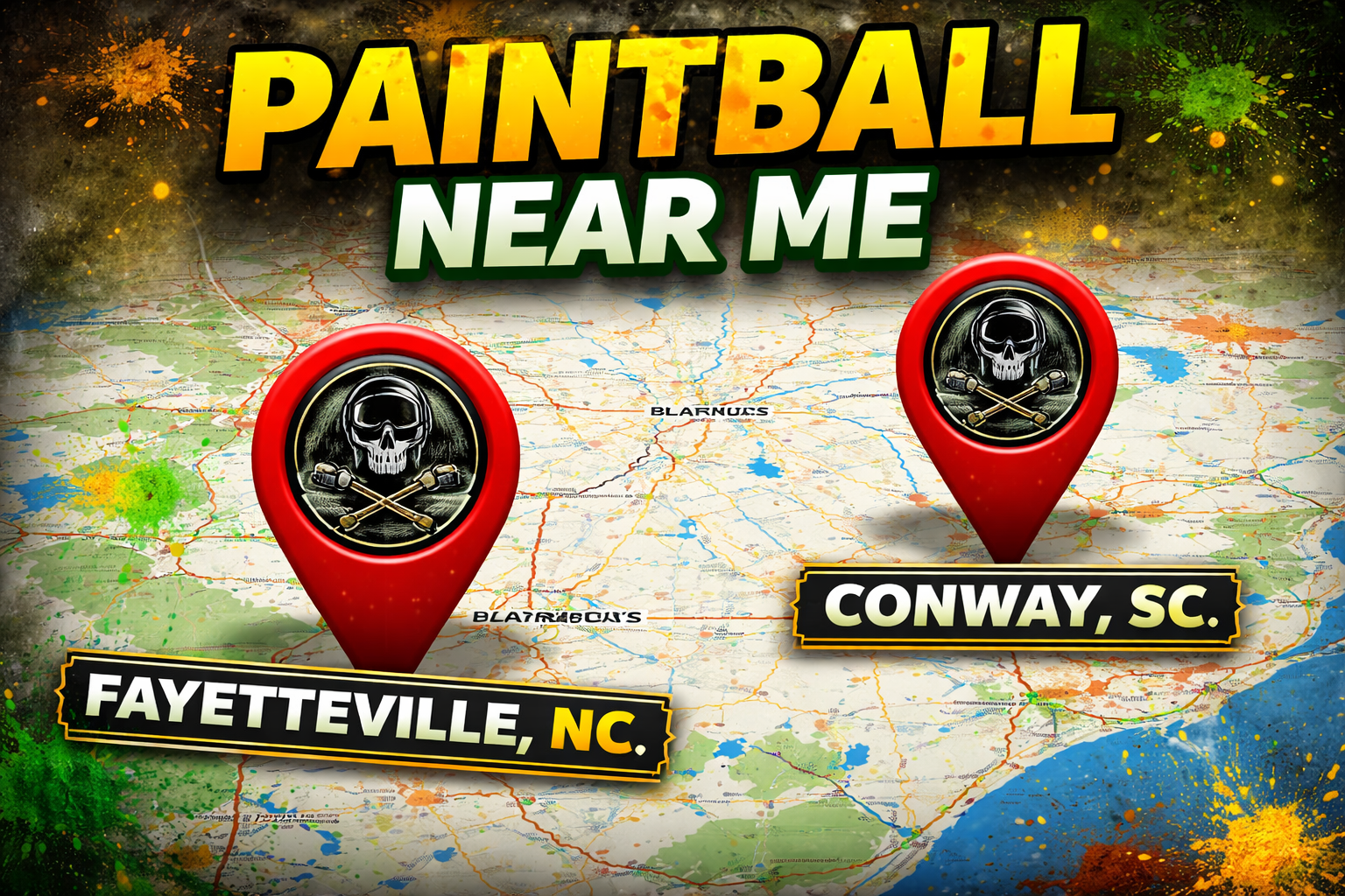 Paintball Near Me in Fayetteville, NC and Conway,SC