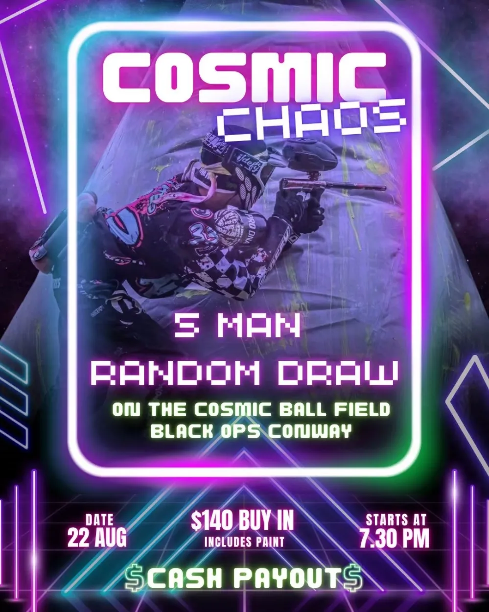 Cosmic Chaos Paintball event Black Ops Paintball Conway,SC